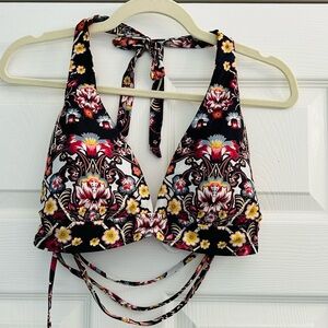 Becca Black Floral 2 Piece Bikini